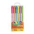 Carioca Fiorella Pack de 6 Boligrafos de Colores Neon - Boligrafo con Punta de Esfera y Cuerpo Transparente Fluo - Escritura Brillante y Colorida - Color Varios
