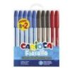 Carioca Fiorella Pack de 10 Boligrafos de Colores - Punta de Esfera - Cuerpo Transparente Fluo - Escritura Brillante y Colorida - 8+2gratis - Color Varios
