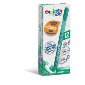 Carioca Oops Boligrafos Borrables - Termo Sensible - Empuñadura Ergonomica Triangular - Punta de Ø 0.7mm - Doble Goma - Recambios Compatibles - Color Verde