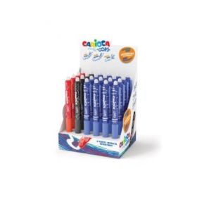 Carioca Oops Expositor de 24 Boligrafos Borrables Retractiles - Tinta Termo Sensible - Empuñadura Ergonomica Triangular - Punta de Ø 0.7mm - Doble Goma - Recambios Compatibles - Color Varios