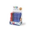 Carioca Oops Expositor de 24 Boligrafos Borrables Retractiles - Tinta Termo Sensible - Empuñadura Ergonomica Triangular - Punta de Ø 0.7mm - Doble Goma - Recambios Compatibles - Color Varios