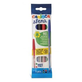 Carioca Pack de 4 Boligrafos - Punta 1mm - Escritura Super Deslizante - Color Varios