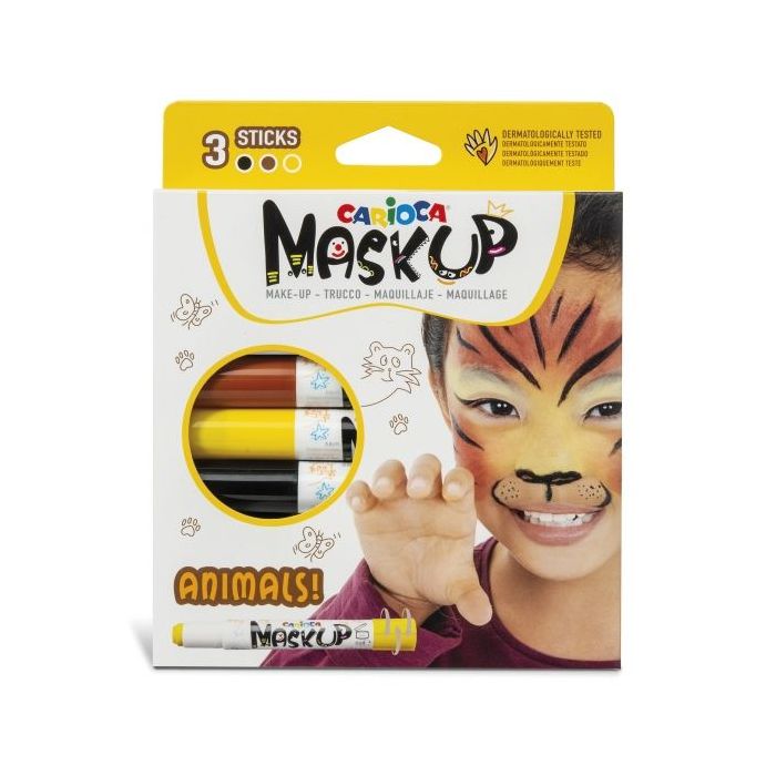 Carioca Colori Pelle Pack de 3 Colores para la Piel en Barra - Colores Brillantes - Lavables - Base Agua - Incluye Dos Tutoriales Paso a Paso - Color Varios