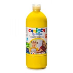 Carioca Pack de 6 Botellas de Tempera - 1000ml - Colores Superlavables - Faciles de Mezclar - Aplicable en Materiales Porosos - Alta Opacidad - Color Amarillo
