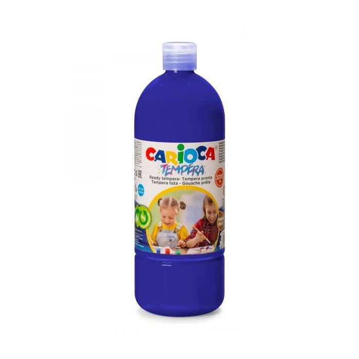 Carioca Botella Tempera 1000ml - Colores Superlavables - Faciles de Mezclar - Aplicable en Materiales Porosos - Alta Opacidad - Color Morado