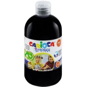 Carioca Botella de Tempera 500ml - Colores Superlavables - Faciles de Mezclar - Aplicable en Materiales Porosos - Alta Opacidad - Color Negro