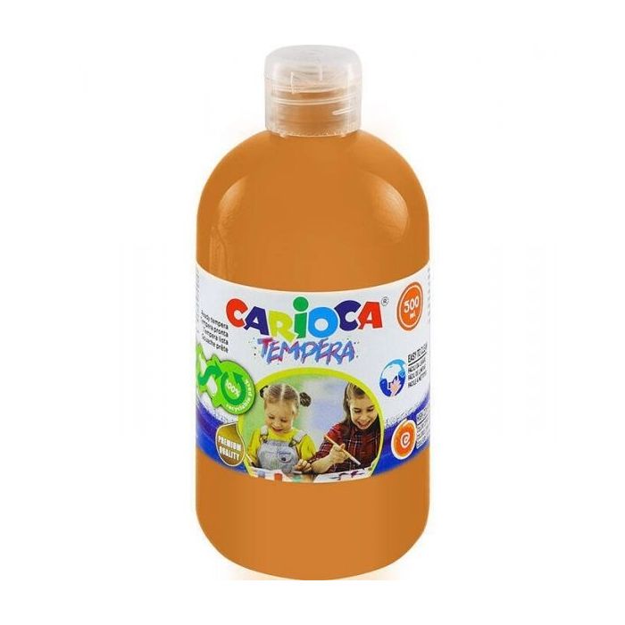 Carioca Pack de 6 Botellas de Tempera - Colores Superlavables - Faciles de Mezclar - Aplicable en Materiales Porosos - Alta Opacidad - Color Oro