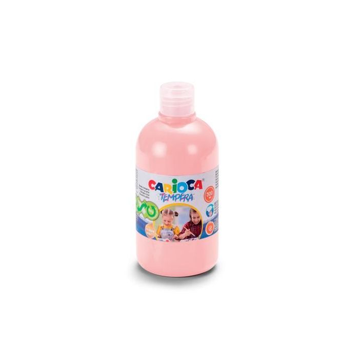 Carioca Botella Tempera 500ml - Colores Superlavables - Faciles de Mezclar - Aplicable en Materiales Porosos - Alta Opacidad - Color Rosa