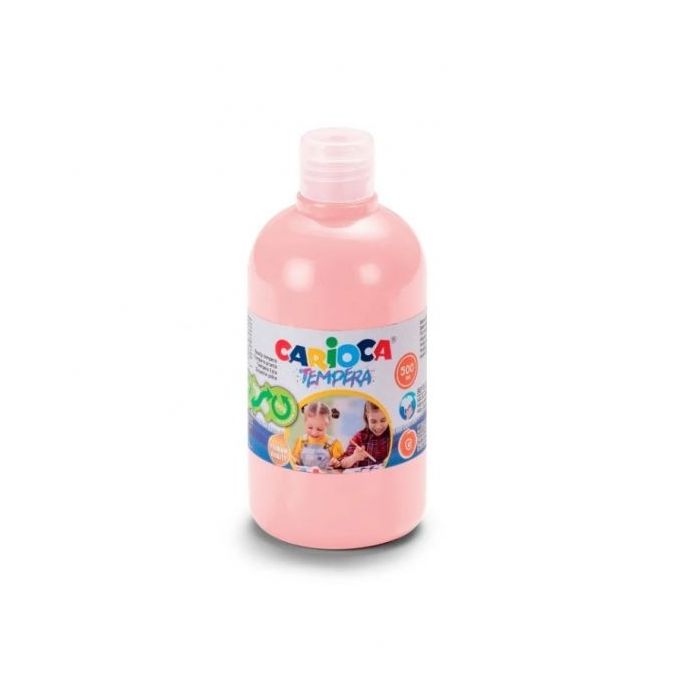 Carioca Botella de Tempera - 500ml - Colores Superlavables - Faciles de Mezclar - Aplicable en Materiales Porosos - Alta Opacidad - Color Rosa