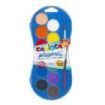Carioca Acuarela Pack de 12 Colores en Pastilla - Brillantes - Facilmente Mezclables - Ø 30mm - Color Varios