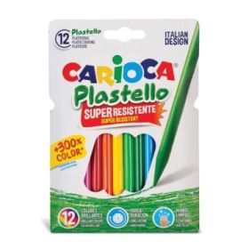 Carioca Pack de 12 Plasticeras - Extra Limpias - No Dejan Color en las Manos - Duran Tres Veces mas - Colores Brillantes y Lavables - Faciles de Afilar - Color Varios
