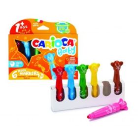 Carioca Baby Teddy Pack de 6 Rotuladores - Super Seguros - Forma Ergonomica - Tinta Superlavable - Dermatologicamente Testado - Color Varios