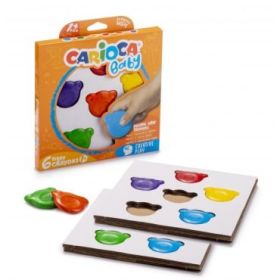 Carioca Teddy Crayons Pack de 6 Ceras de Colores - Certificadas a Partir de 12 Meses - Diseñadas para Entrenar el Agarre Digital - Color Varios