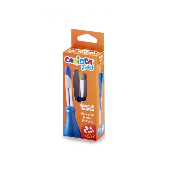 Carioca Baby Pack de 1 Pincel Ergonomico - Cerdas Suaves y Duraderas - Facil de Agarrar - Perfecto para Colorear Grandes Superficies - Color Varios