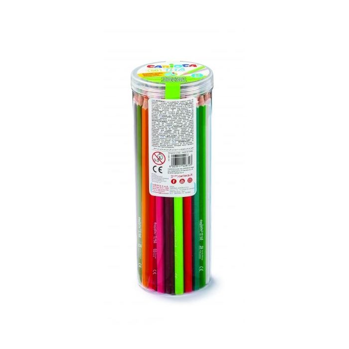 Carioca Tita Pack de 50 Lapices de Resina - Cuerpo Hexagonal - Colores Brillantes y Lavables - Escritura Blanda - Mina Ø 3mm Segura y Super Resistente a las Caidas - Color Varios