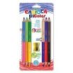 Carioca Jumbo Pack de 6 Lapices Bicolor Hexagonales Lacados - Maxi Mina de Ø 5mm - Alta Resistencia a la Rotura - Sacapuntas Incluido - Color Varios