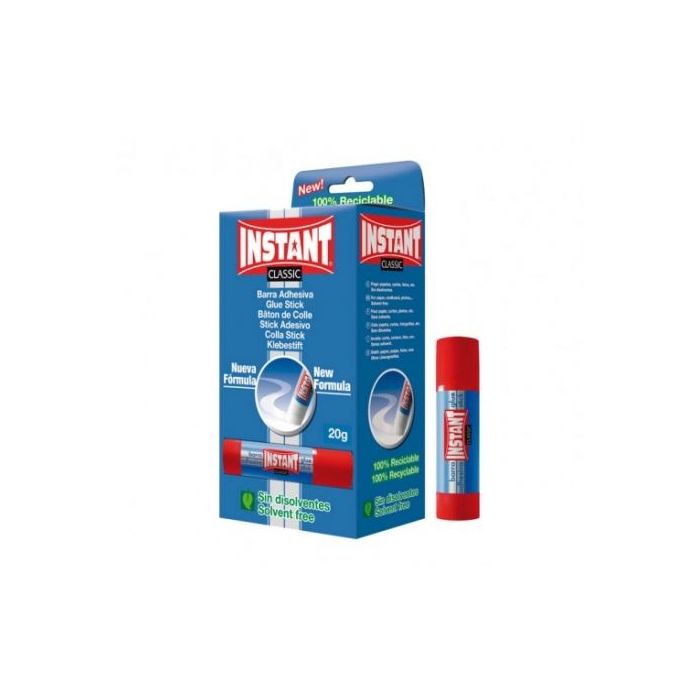 Instant Classic Barra de Pegamento 20grs - Apto para Uso Infantil y/o Domestico - Lavable - Sin Disolventes