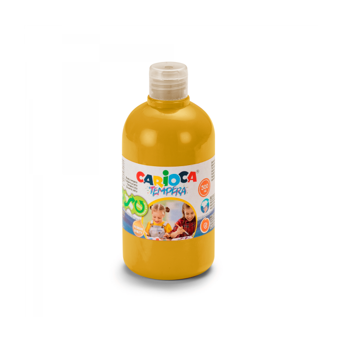 Carioca Botella de Tempera - 500ml - Colores Superlavables - Faciles de Mezclar - Aplicable en Materiales Porosos - Alta Opacidad - Color Oro