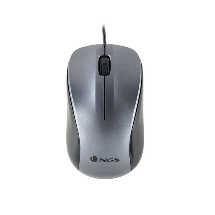 NGS Crew Raton USB 1200dpi - 3 Botones - Uso Ambidiestro - Cable de 1.30m - Color Gris/Negro