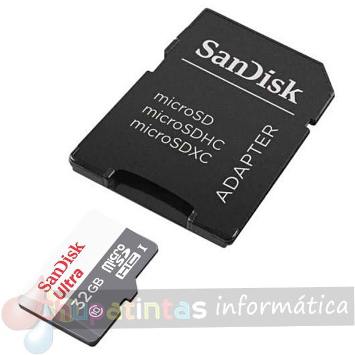 Sandisk Ultra Tarjeta Micro SDHC 32GB UHS-I U1 Clase 10 100MB/s + Adaptador SD-3