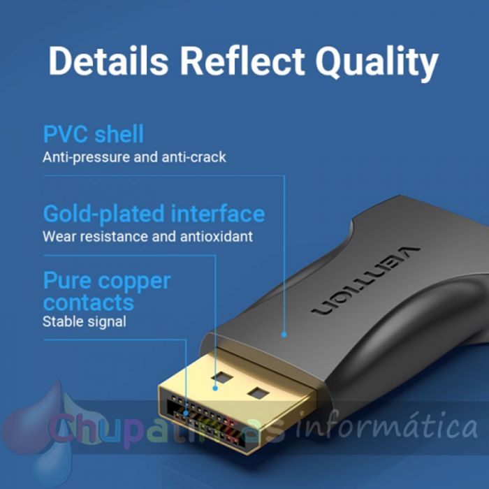 Vention Adaptador Displayport Macho a HDMI Hembra - Color Negro-4