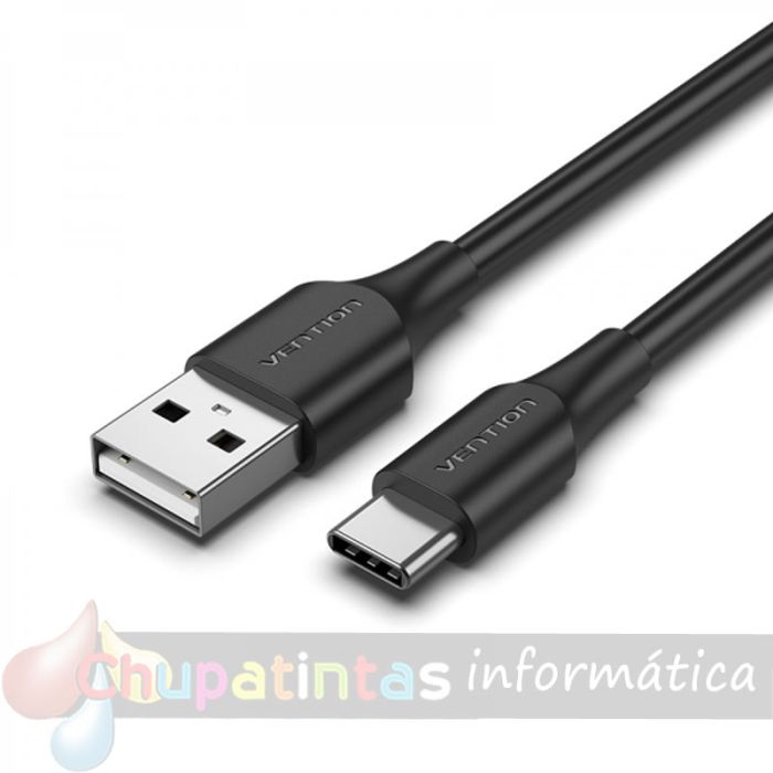 Vention Cable USB-A Macho a USB-C Macho - 1m - 3A - 60W - 480Mbps - Color Negro-2