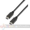 Aisens Cable USB 2.0 3A - Tipo USB-C/M-USB-C/M - 1.0m - Color Negro