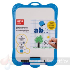 Apli Pizarra Blanca Rígida con Borrador y Rotuladores - Tamaño 180 x 280 mm-1