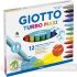 Giotto Turbo Maxi Pack de 12 Rotuladores - Punta Gruesa  5mm - Tinta al Agua - Lavable - Colores Surtidos-1