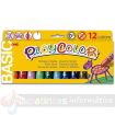 PlayColor Basic One Pack de 12 Temperas Solidas - No Arrugan el Papel - No Necesitan Agua - Especial para Uso Escolar - Colores Surtidos