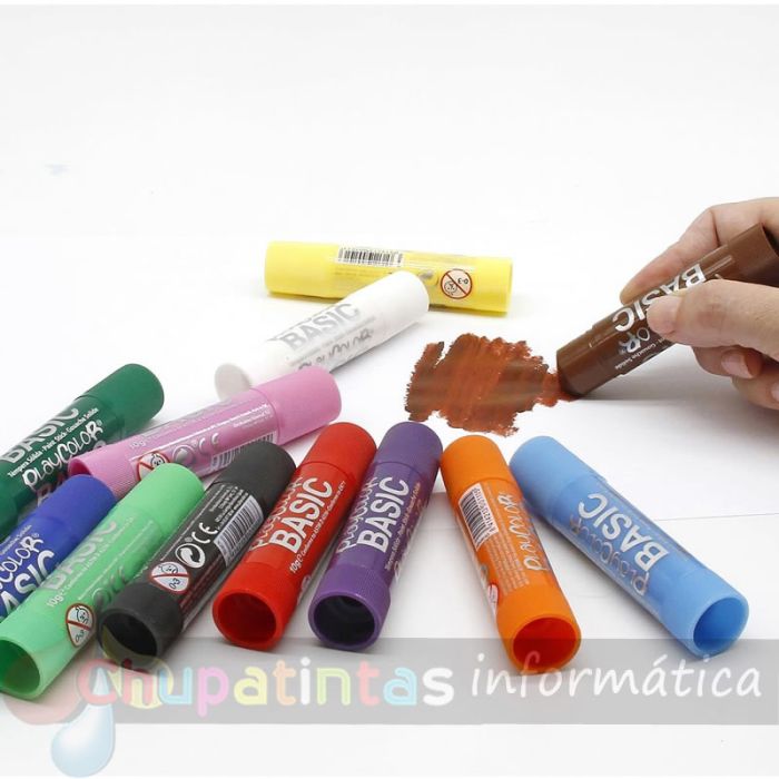 PlayColor Basic One Pack de 12 Temperas Solidas - Especial para Uso Escolar - Colores Surtidos-4