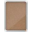 Nobo Vitrina para 4 Hojas A4 con Superficie de Corcho - 532x692x37mm - Puerta de Cristal de Seguridad - Marco de Aluminio - Color Natural