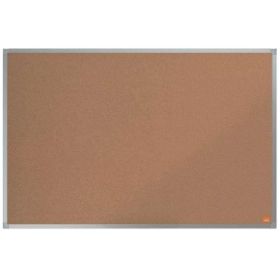 Nobo Essence Tablero de Anuncios de Corcho 900x600mm - Montaje en Esquinas - Superficie de Corcho - Marco de Aluminio Anodizado - Color Natural