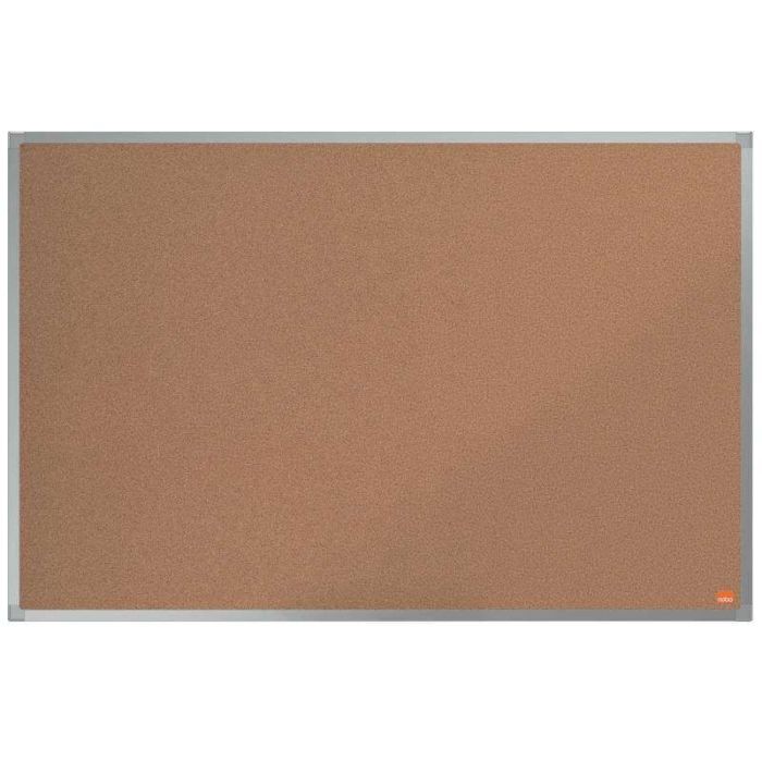 Nobo Essence Tablero de Anuncios de Corcho 900x600mm - Montaje en Esquinas - Superficie de Corcho - Marco de Aluminio Anodizado - Color Natural
