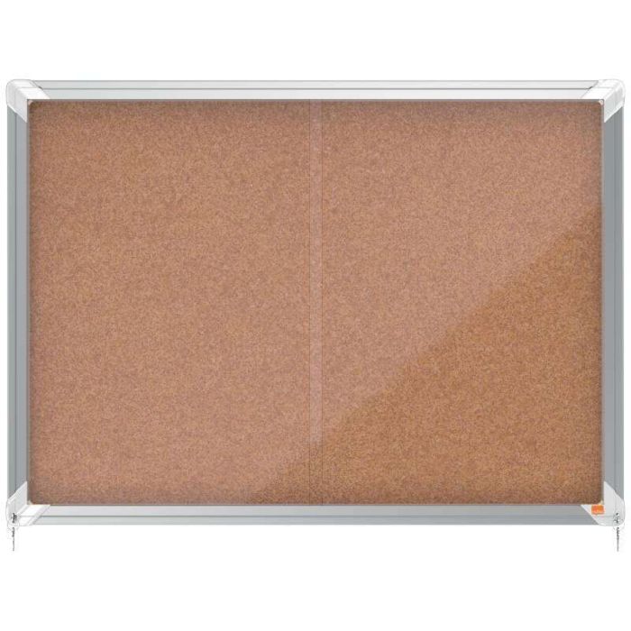 Nobo Premium Plus Vitrina de Puerta Corredera con Fondo de Corcho 8xA4 Hojas - Tamaño 925x668mm - Superficie Autorreparable - Color Natural