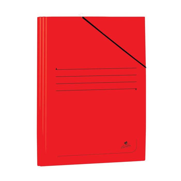 Mariola Carpeta de Carton Plastificado Folio 500gr/m2 - Medidas 34x25cm - Cierre con Goma Elastica - Color Rojo