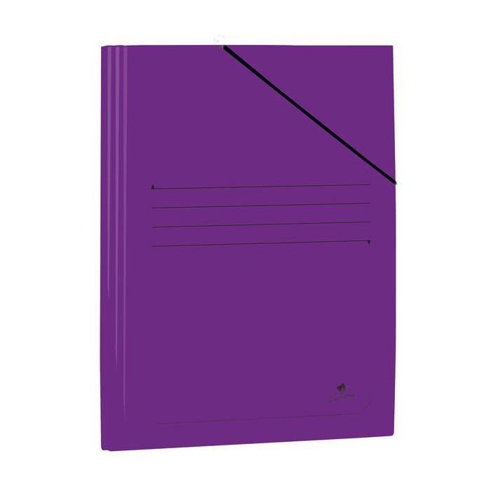 Mariola Carpeta de Carton Plastificado Folio 500gr/m2 - Medidas 34x25cm - Cierre con Goma Elastica - Color Violeta