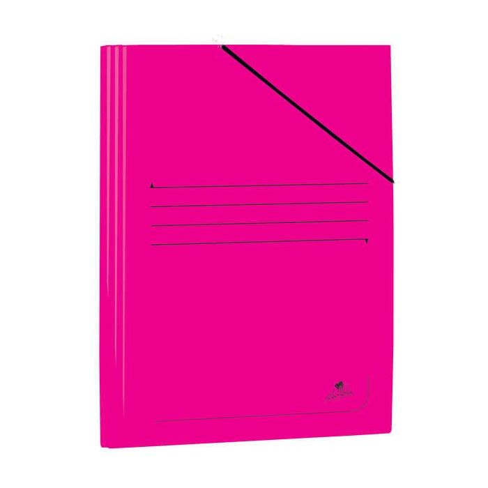 Mariola Carpeta de Carton Plastificado Folio 500gr/m2 - Medidas 34x25cm - Cierre con Goma Elastica - Color Fucsia
