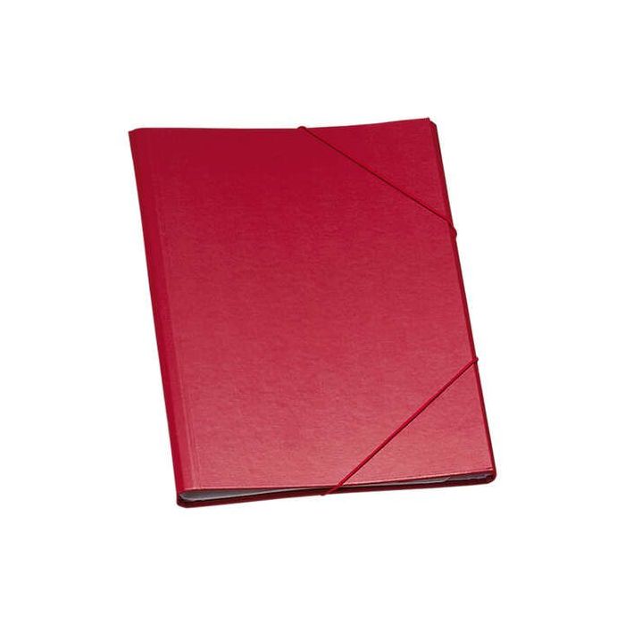 Dohe Carpeta Clasificadora 12 Departamentos - Formato Folio - Carton Plastificado - Cierre con Gomas - Color Rojo