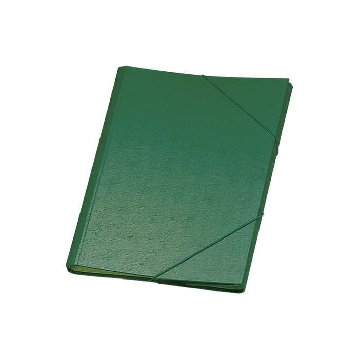 Dohe Carpeta Clasificadora 12 Departamentos - Formato Folio - Carton Plastificado - Cierre con Gomas - Color Verde
