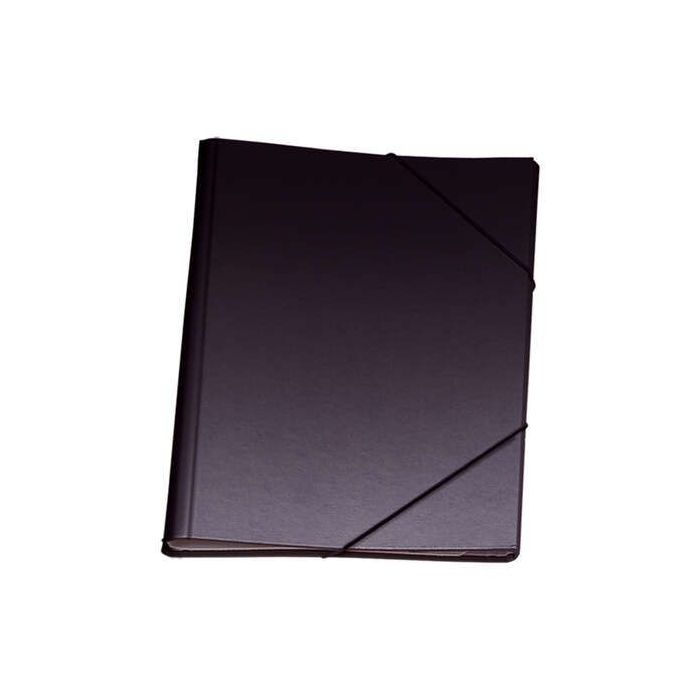 Dohe Carpeta Clasificadora 12 Departamentos - Formato Folio - Carton Plastificado - Cierre con Gomas - Color Negro