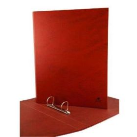 Mariola Carpeta Archivador de 2 Anillas Carton Forrado Papel Plastificado Cuero - Tamaño Folio Apaisado - Anillas Mixtas 25mm - Medidas 25x34x4cm - Color Marron