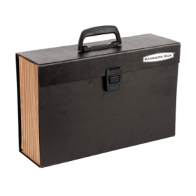 Bankers Box Maletin Archivador Resistente - 19 Secciones para Documentos - Cierre de Seguridad con Clik - Estructura Plastificada - Incluye Hoja con Etiquetas