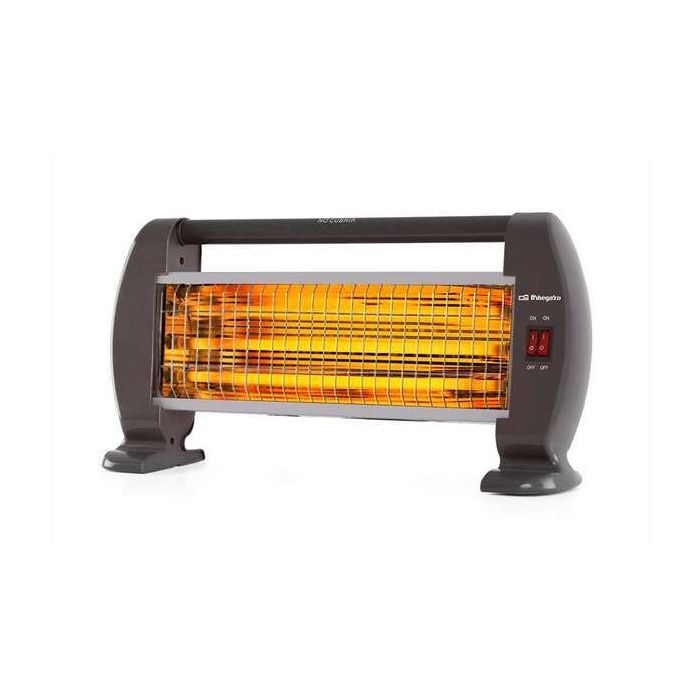 Orbegozo BP 0206 Estufa de Cuarzo Calor Instantaneo - Potencia de 1200W - 3 Niveles de Potencia - Sistema de Seguridad Antivuelco - Asa de Transporte - Recogecables