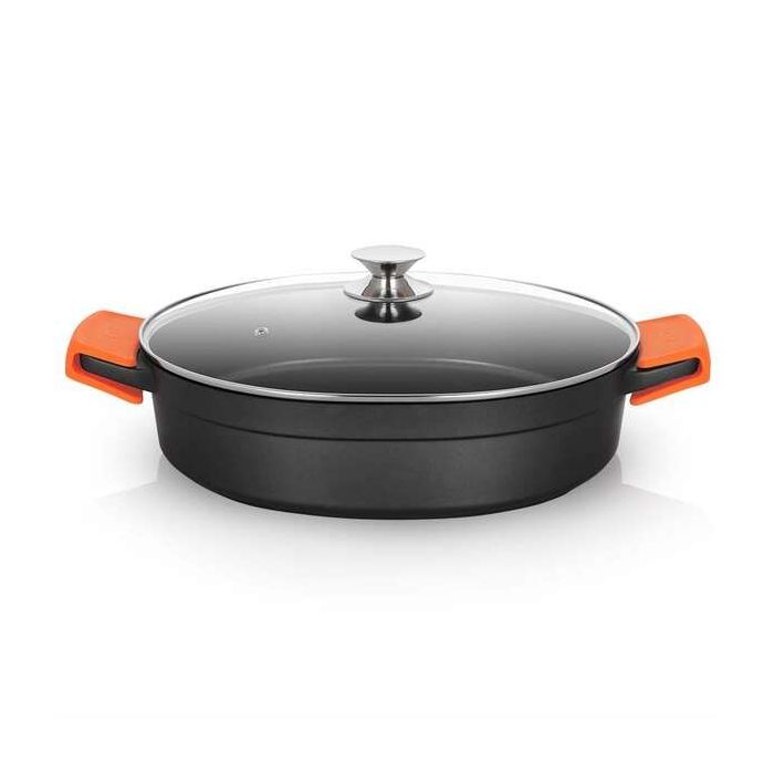 Orbegozo CDB 1036 Cacerola Aluminio Fundido - Versatilidad y Seguridad en la Cocina - Diseño Ergonomico - Asas de Silicona - Antiadherente Pfoa - Apta para Todo Tipo de Fuegos