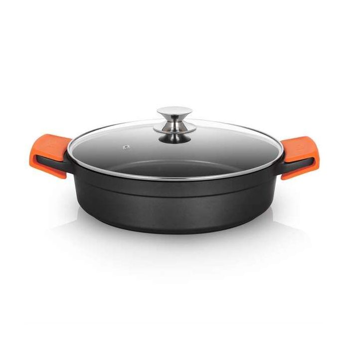 Orbegozo CDB 1032 Cacerola Baja - Aluminio Fundido Indeformable - Capacidad 5.9L - Asas de Silicona - Antiadherente Pfoa - Apta para Todo Tipo de Fuegos