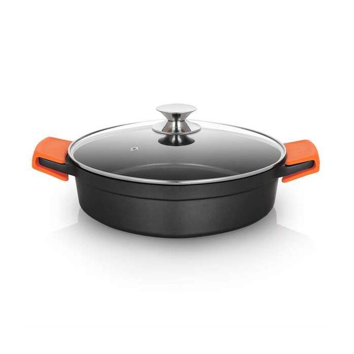 Orbegozo CDB 1028 Cacerola Baja de Aluminio Fundido - Versatilidad y Seguridad en la Cocina - Antiadherente Libre de Pfoa - Apta para Todo Tipo de Fuegos - Capacidad 4.2 L