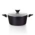Orbegozo CFM 2022 Fundicook Cacerola de Aluminio Forjado con Capacidad de 5.09L - Antiadherente Libre de Pfoa - Mango Ergonomico y Tapa de Cristal Templado - Facil Limpieza