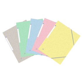 Oxford Top File+ Carpeta de Gomas 3 Solapas - Colores Pastel - Resistente y Duradera - Ideal para Organizar Documentos - Practica y Funcional