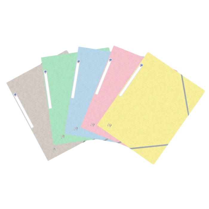 Oxford Top File+ Carpeta de Gomas 3 Solapas - Colores Pastel - Resistente y Duradera - Ideal para Organizar Documentos - Practica y Funcional